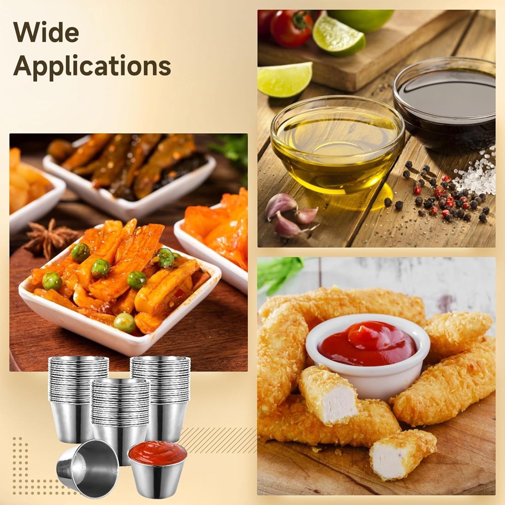 J1UL1N 60 Pcs Stainless Steel  - огляд і ціна Sauce Dipping Cup
