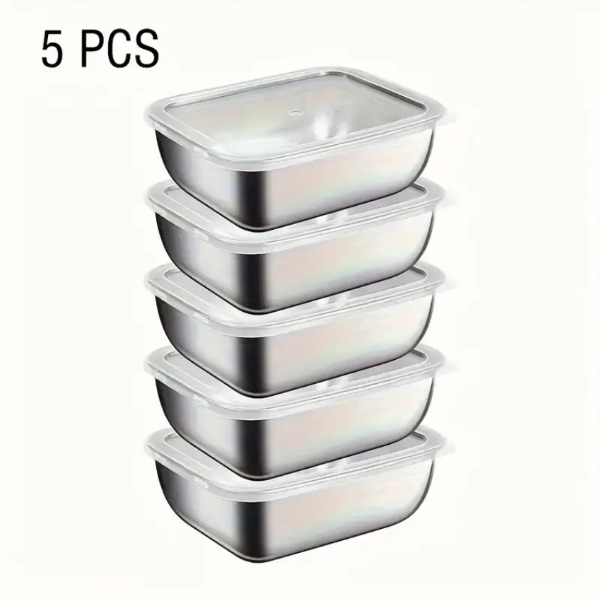 5pcs Stainless Steel Food Stor - огляд і ціна Meal Prep Kitchen