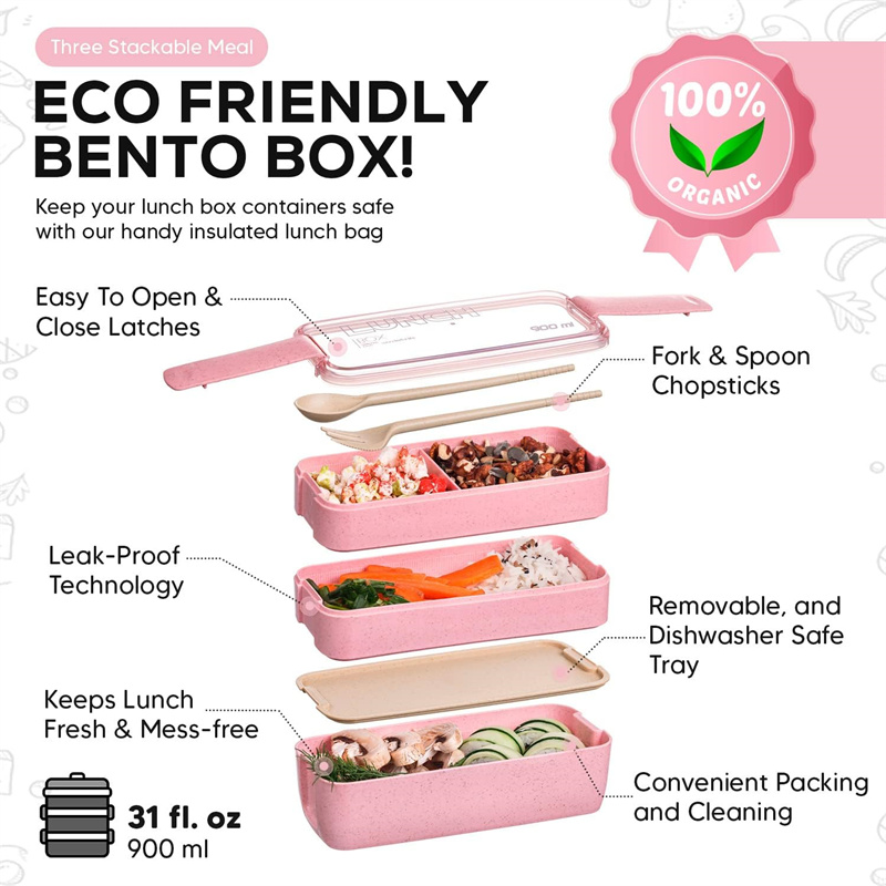3-In-1 Compartment Wheat Straw - огляд і ціна Meal Prep Kitchen