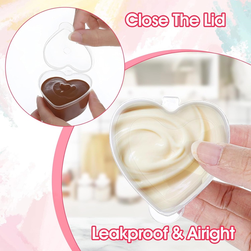 100 Sets 1.5 Oz Clear Heart Sh - огляд і ціна Sauce Dipping Cup